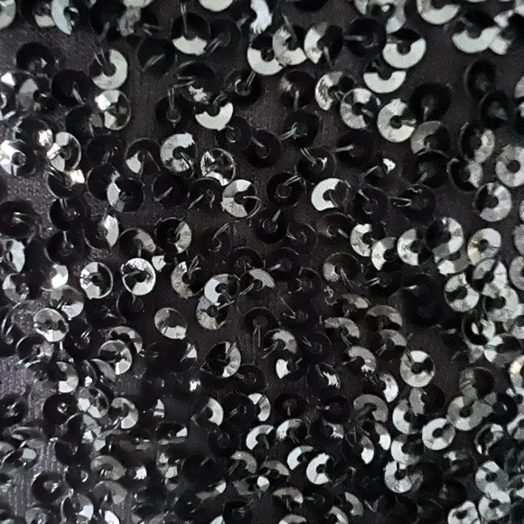 Norma Kamali Black Sequin Long-Sleeve Turtleneck Fishtail Dress - Picture 6 of 6